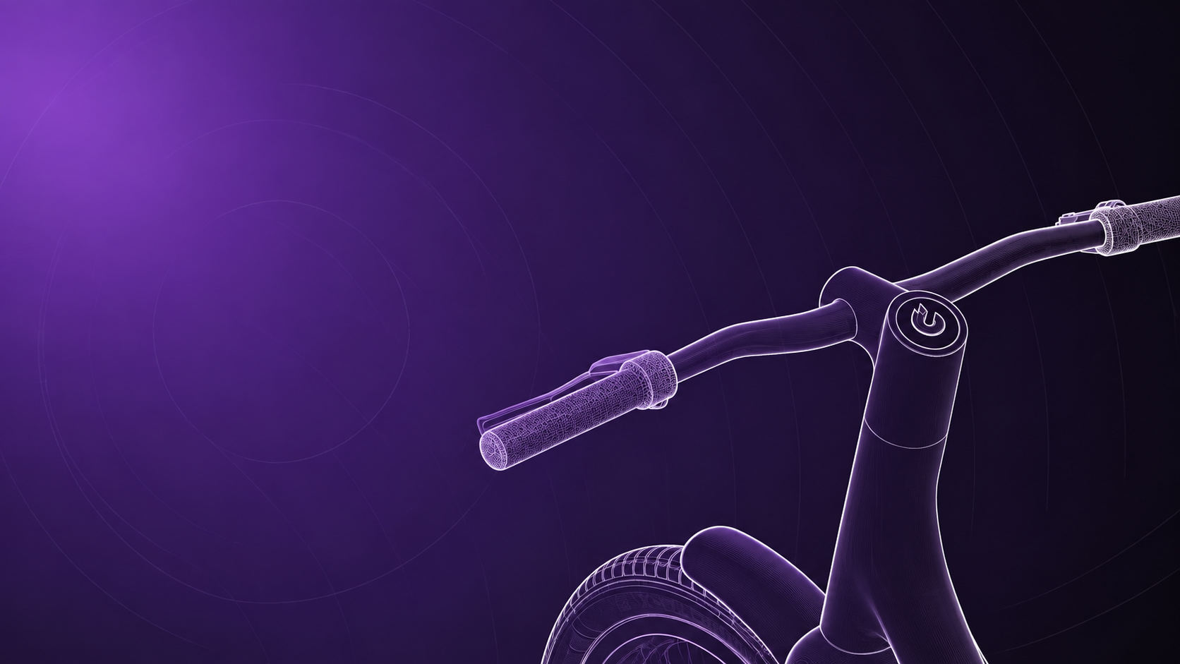 HEPHA Urban X Cockpit als technische Skizze im violetten Tretmaschine CI