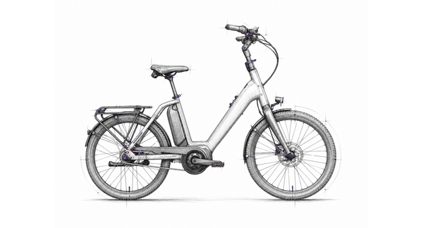 Tretmaschine Skizze E-Kompaktrad – Hercules Futura Compact F8