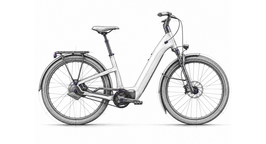 Tretmaschine Skizze E-Citybike – Specialized Turbo Como 5.0 IGH Kategorie-Illustration