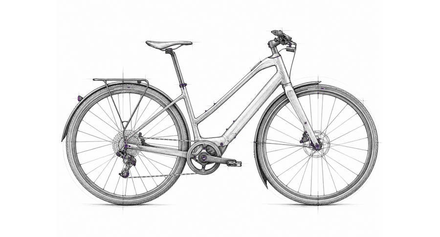 Tretmaschine Skizze E-Citybike Light – Specialized Turbo Vado SL 4.0 EQ Kategorie-Illustration