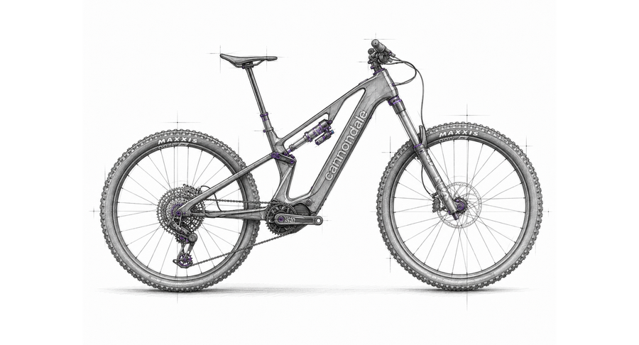 Tretmaschine Skizze E-MTB Fully – Cannondale Moterra SL 1 2026 Kategorie-Illustration