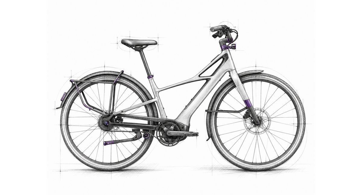 Tretmaschine Skizze E-Urbanbikes – Cannondale FlyingV 1
