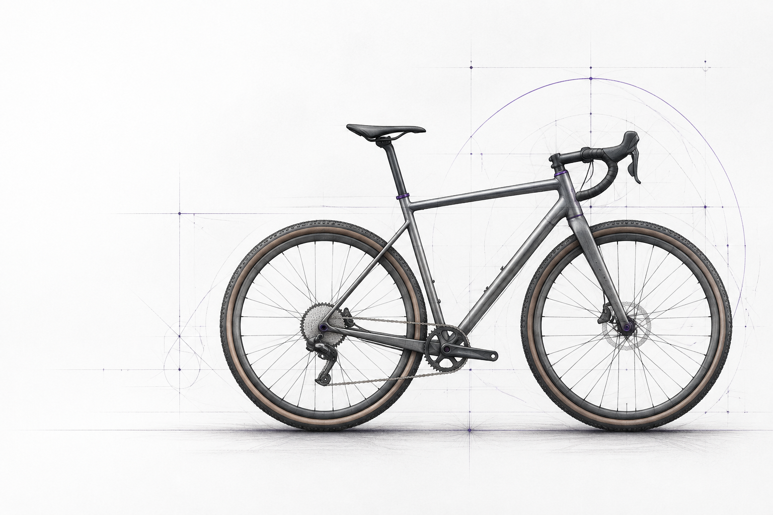 Gravel Bike – technische Tretmaschine CI-Illustration