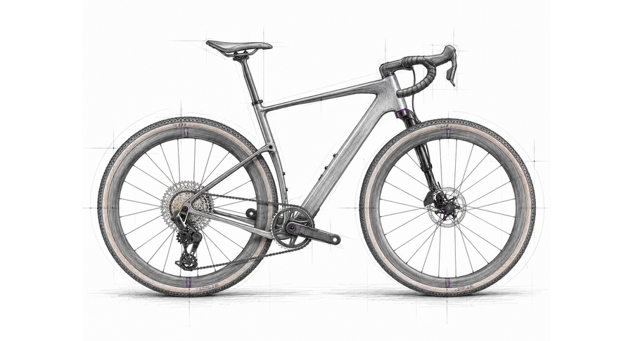 Tretmaschine Skizze Gravel Bike – Cannondale Topstone Carbon LTD Lefty AXS Kategorie-Illustration