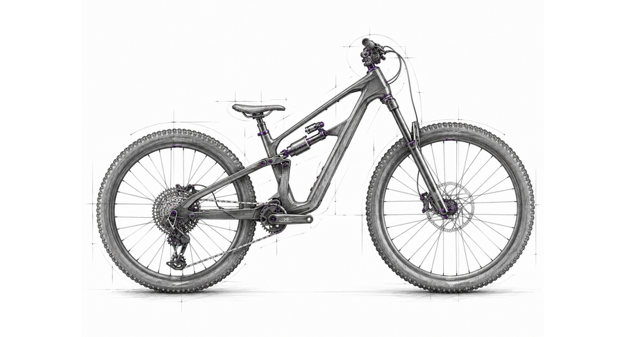 Tretmaschine Skizze Mountainbike – Cannondale Bad Habit 1 2026 Kategorie-Illustration