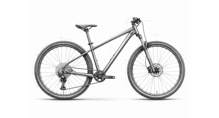 Tretmaschine Skizze Trekkingbikes – Raymon Nayta Ultra 2026 Kategorie-Illustration
