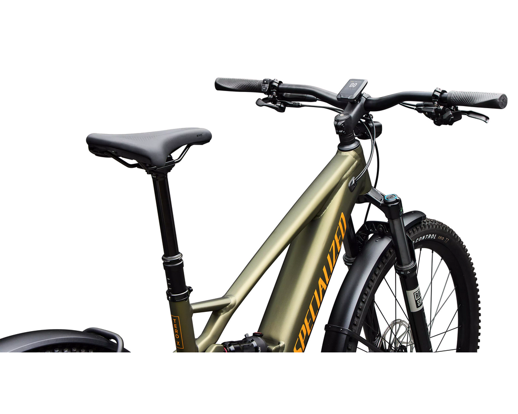 Specialized Turbo Tero X 5.0 2026 - Satin Laurel Green Metallic / Orange Zest – Herstelleransicht 4