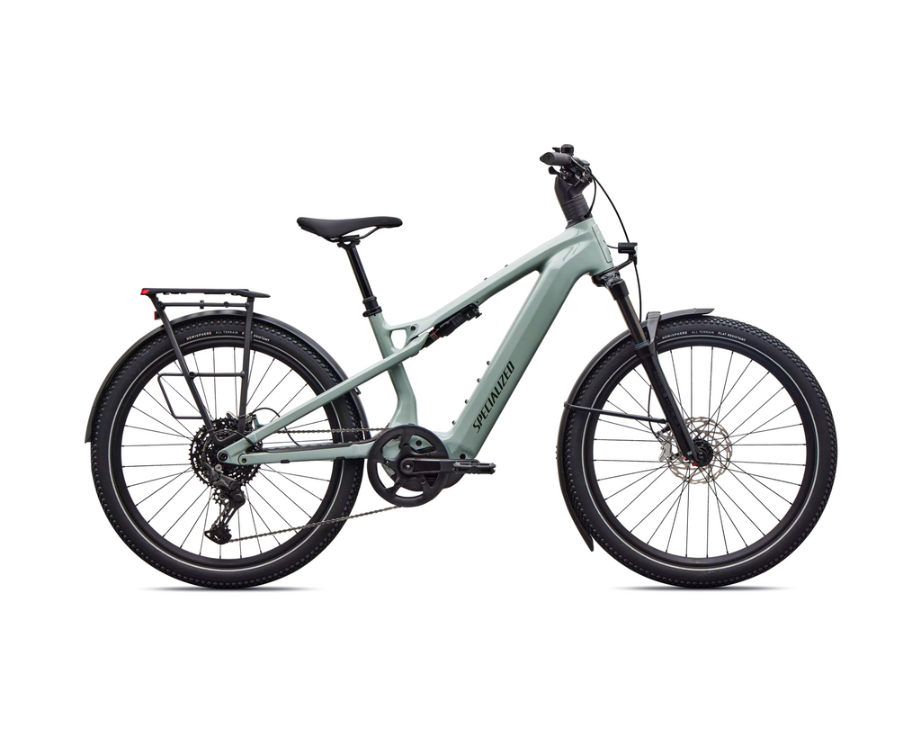 Specialized Turbo Vado 3 X 4.0 2027 - Gloss Agave Grey / Oak Green Metallic / Brushed Chrome Decal – Seitenansicht