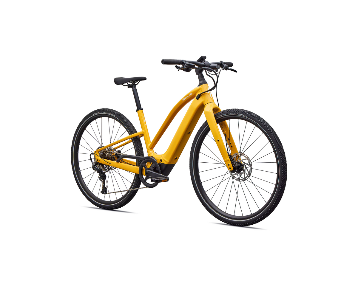 Specialized Turbo Vado SL 2 4.0 Step-Through 2027 - Gloss Brassy Yellow / Metallic White Silver Frost Reflective – Herstelleransicht 2