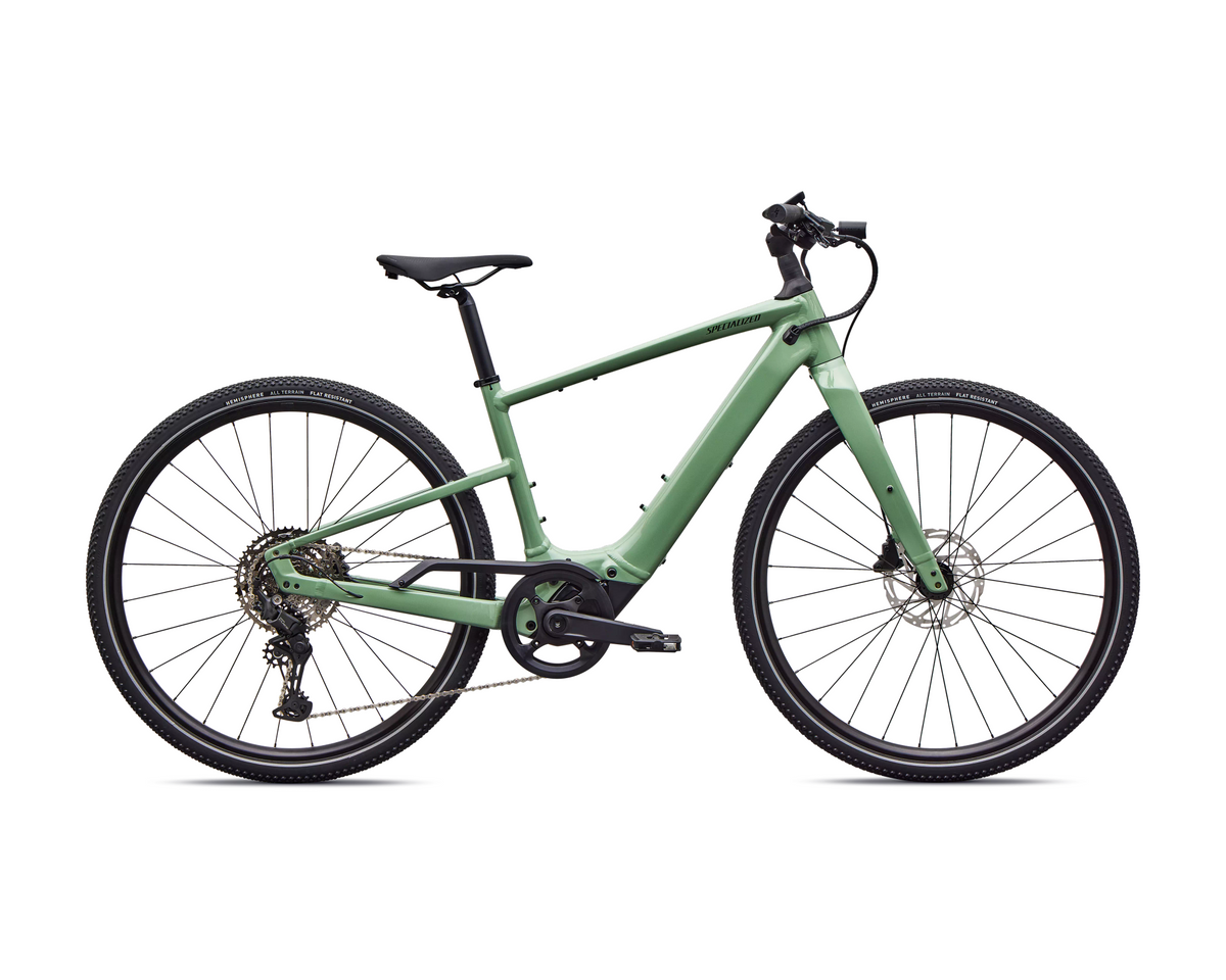 Specialized Turbo Vado SL 2 4.0 2027 - Gloss Pistachio / Oak Green Metallic Frost Reflective – Seitenansicht