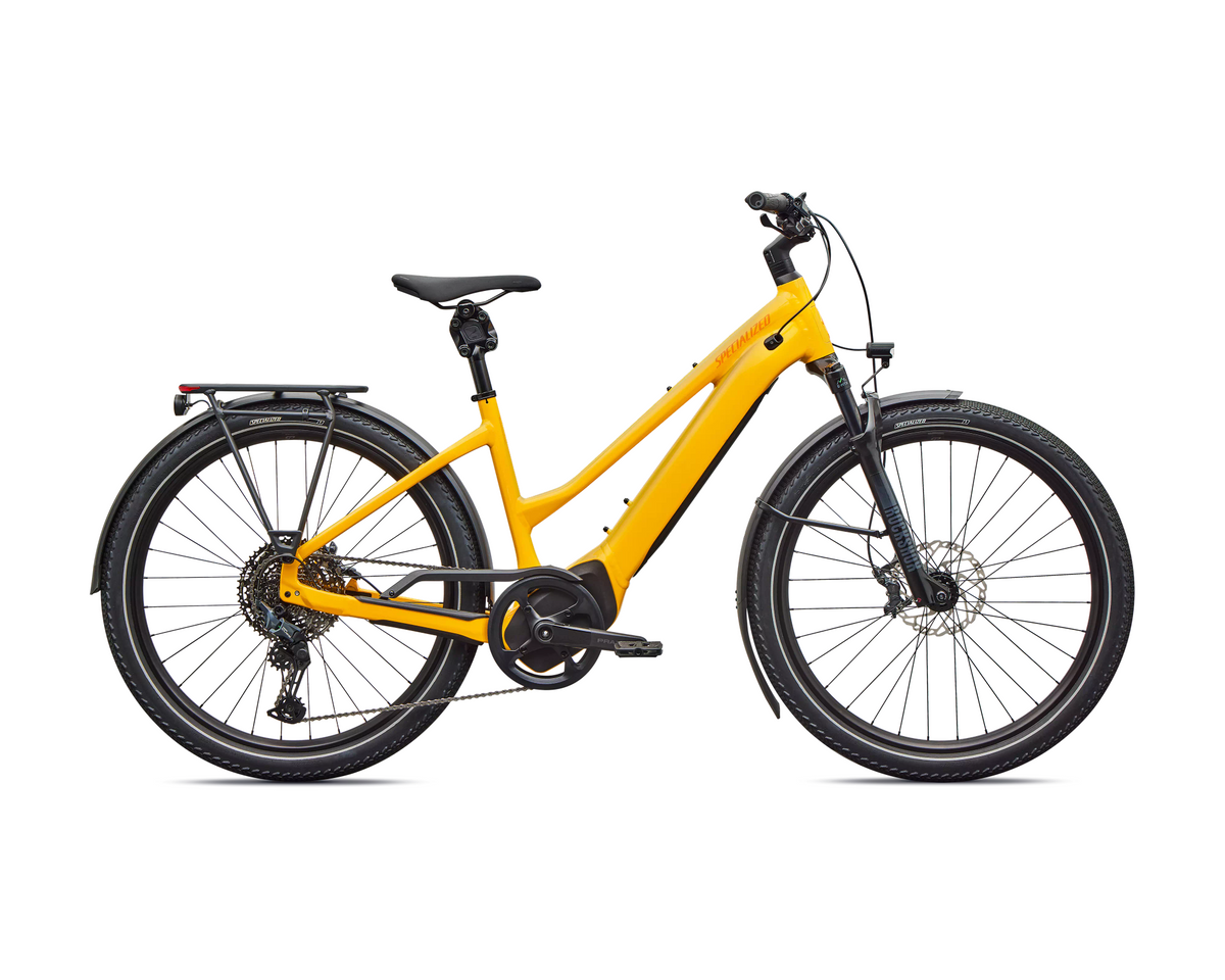 Specialized Turbo Vado 5.0 Step-Through 2026 - Gloss California Sunshine / Orange Zest – Seitenansicht