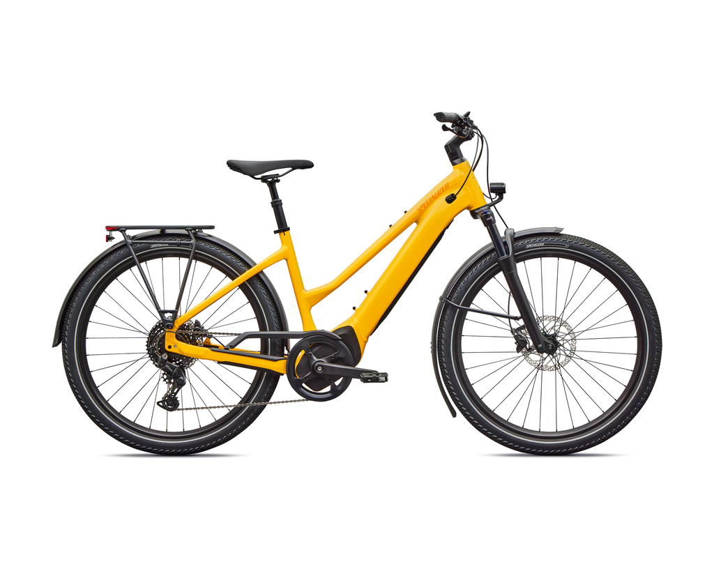 Specialized Turbo Vado 2 4.0 Step-Through 2026 - Gloss California Sunshine / Orange Zest – Seitenansicht
