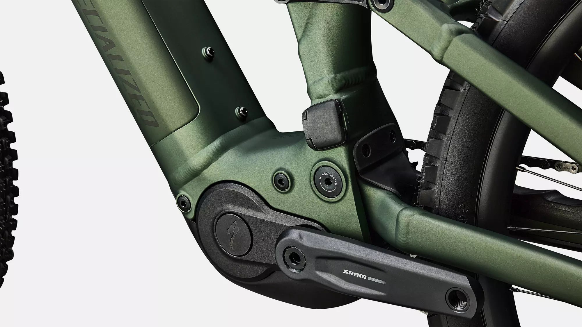 Specialized Turbo Levo 4 Alloy 2026 - Satin Cypress Metallic / Dark Moss Green – Detailansicht 7