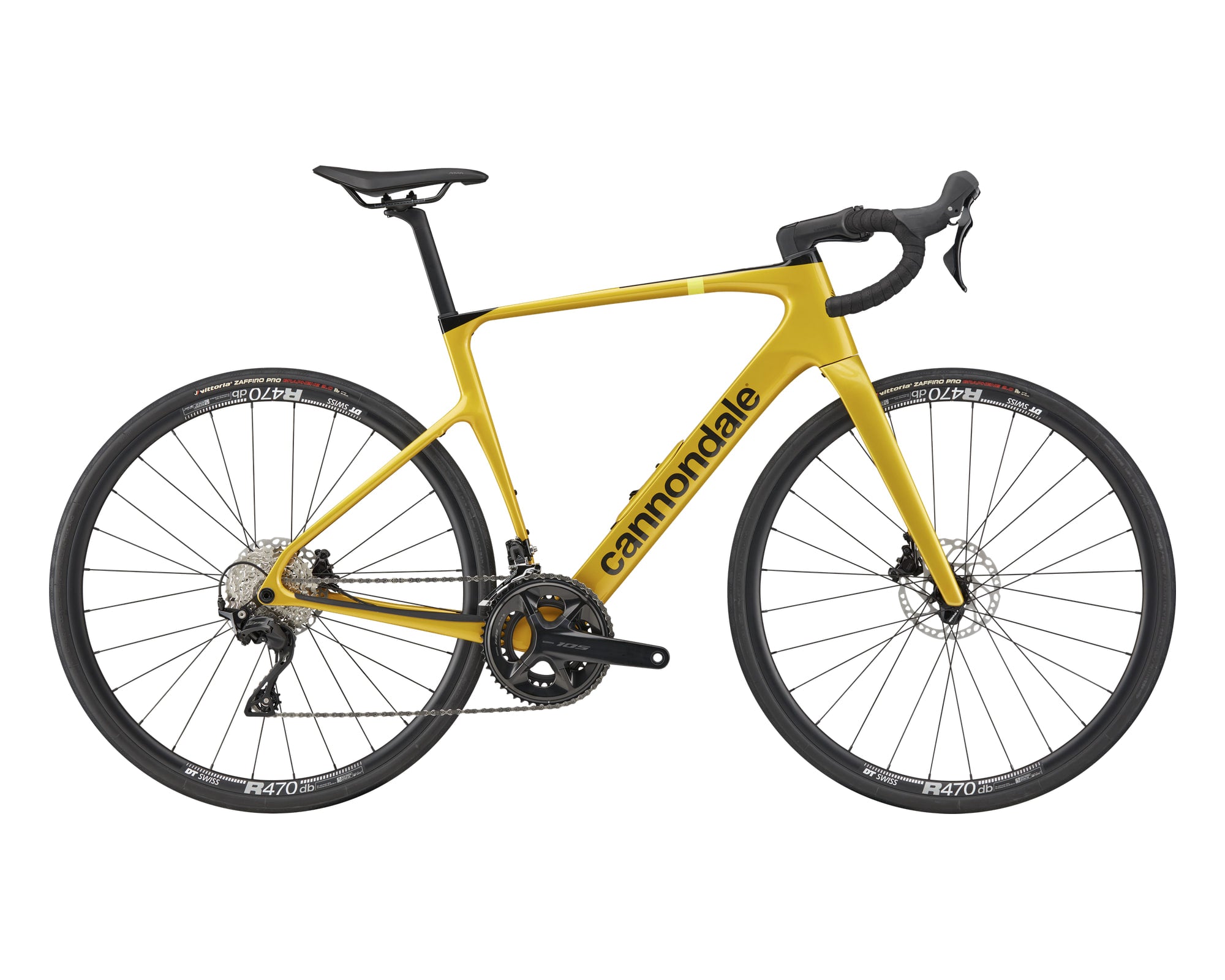 Cannondale – Synapse Carbon 5 – Phoenix Yellow – 2025, Fahrrad, Modelljahr 2025, in Phoenix Yellow, Seitenansicht