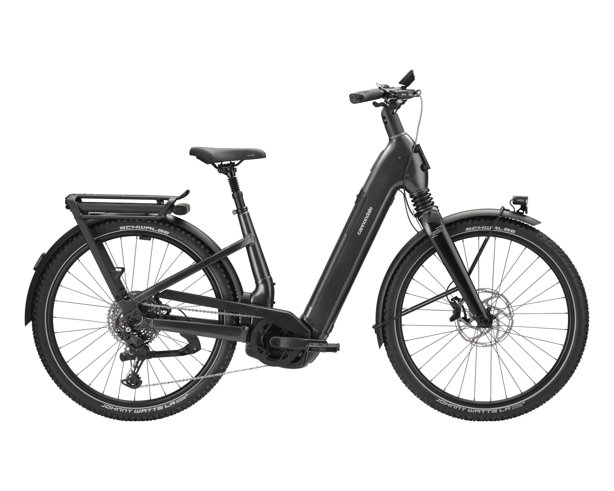 Cannondale – Tesoro 1 HeadShok Low StepThru – Black – 2026, Fahrrad, Modelljahr 2026, in Black, Seitenansicht