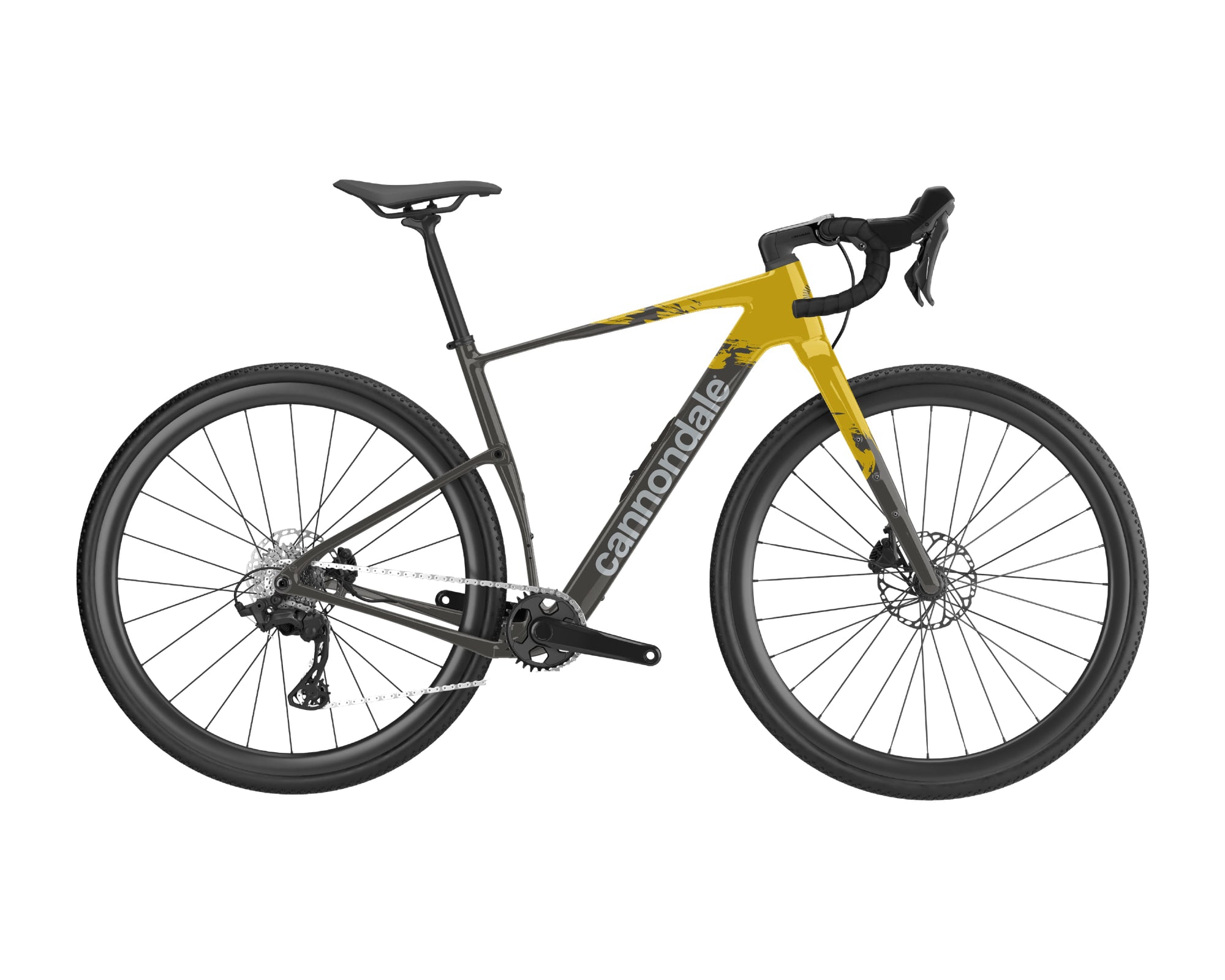 Cannondale – Topstone Carbon 1 AXS – Phoenix Yellow – 2025, Fahrrad, Modelljahr 2025, in Phoenix Yellow, Seitenansicht