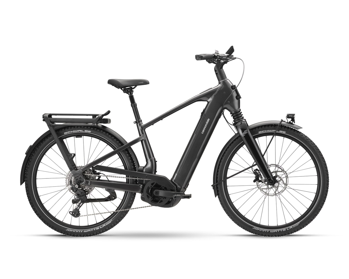 Cannondale – Tesoro 1 HeadShok – Black – 2026, Seitenansicht auf weißem Hintergrund