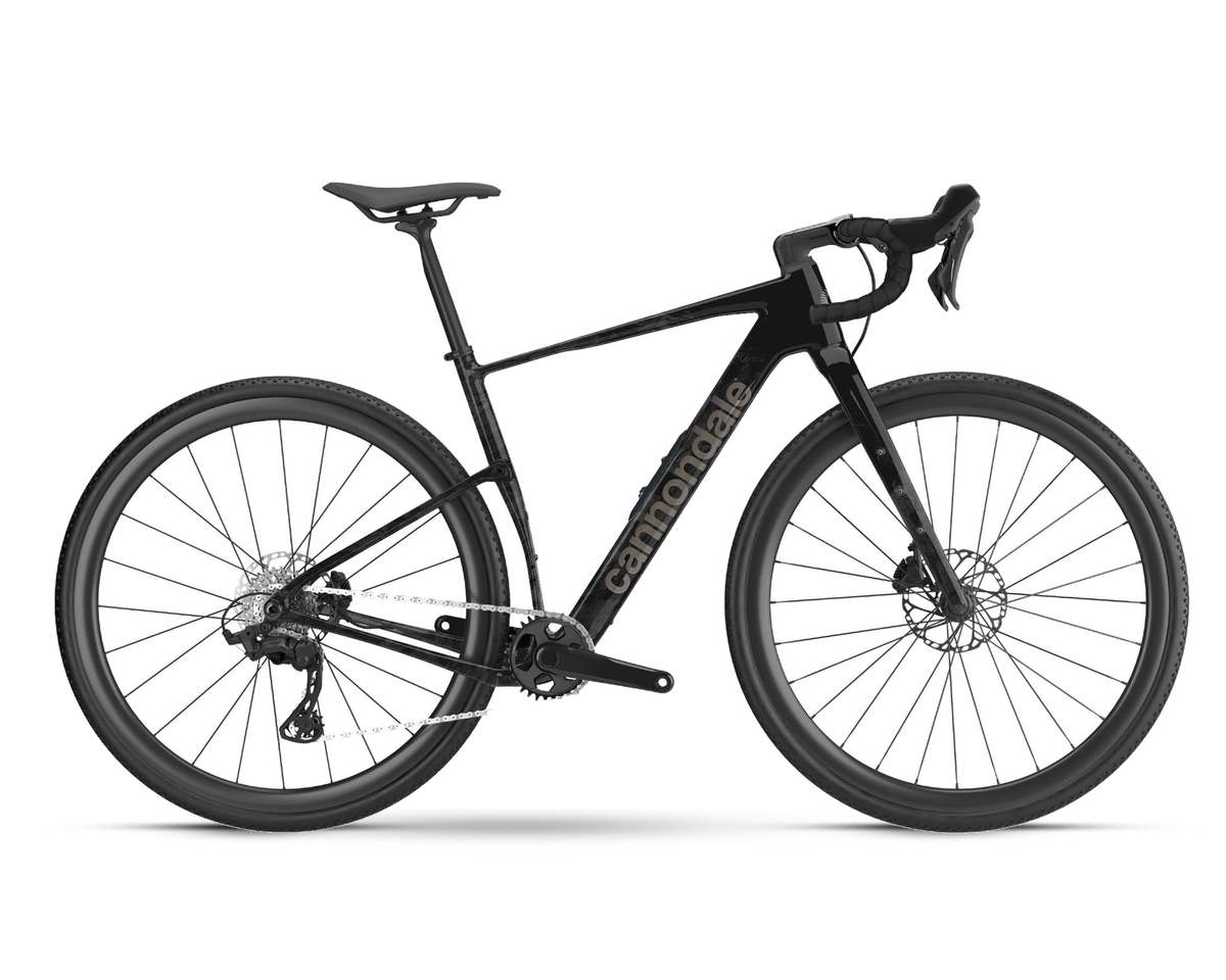 Cannondale – Topstone Carbon 1 AXS – Black – 2025, Seitenansicht auf weißem Hintergrund