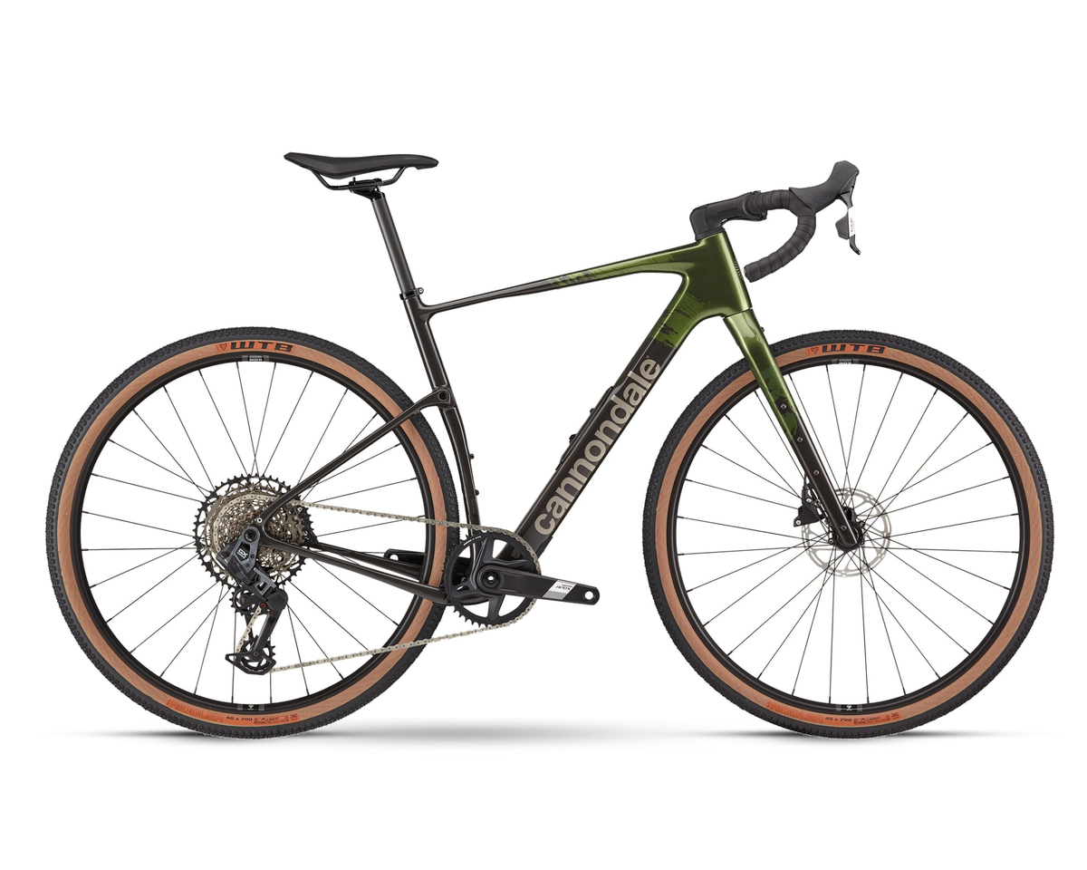 Cannondale – Topstone Carbon 2 AXS - 1x – Spruce Green – 2025, Seitenansicht auf weißem Hintergrund