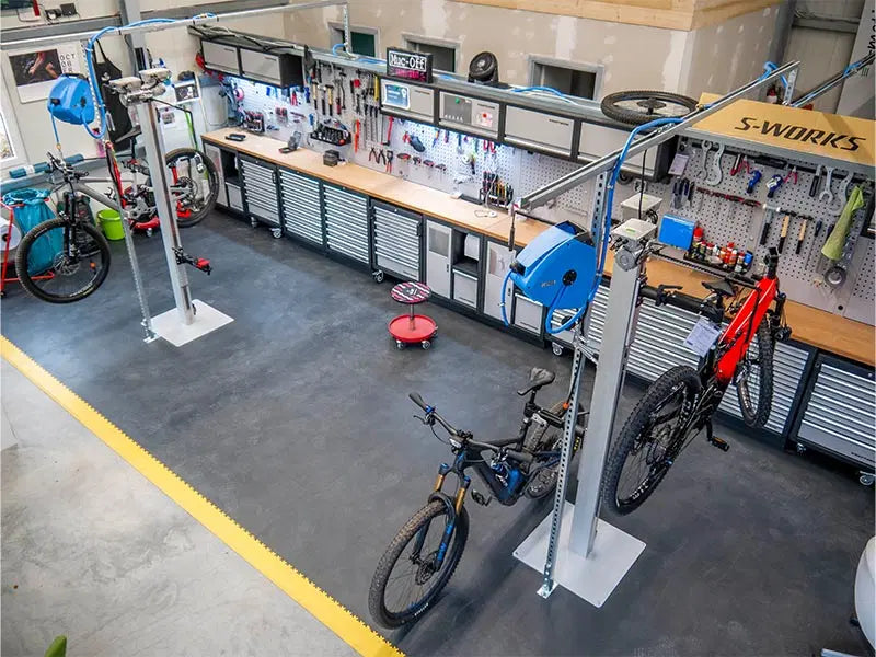 Fahrradwerkstatt von Tretmaschine