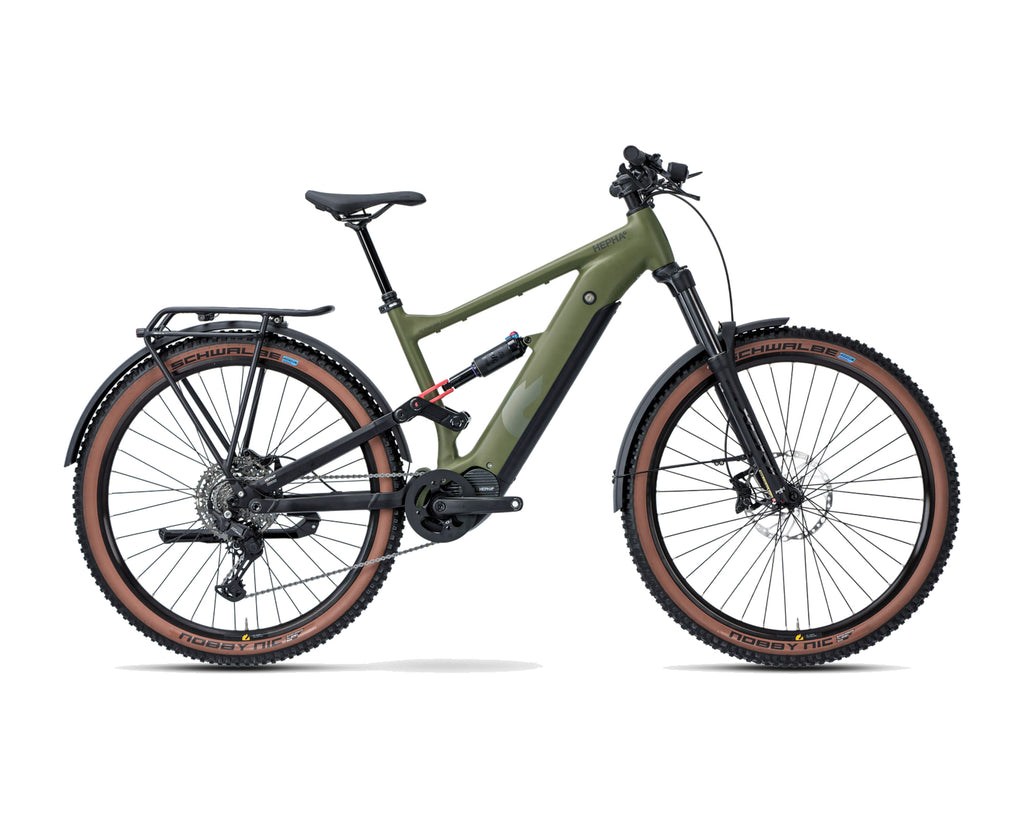 HEPHA – All Mountain 7 Alloy Long Range SUV – Dark Olive – High Step – 2026, Fahrrad, Modelljahr 2026, in Dark Olive, Seitenansicht
