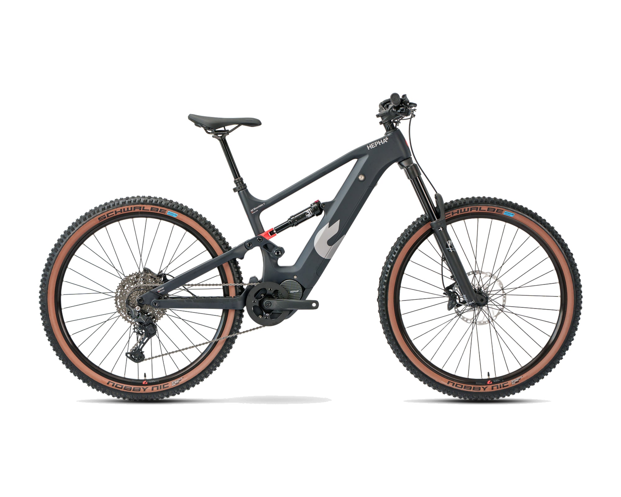 HEPHA – All Mountain 7 Carbon Limited – Black – High Step – 2026, Fahrrad, Modelljahr 2026, in Black, Seitenansicht