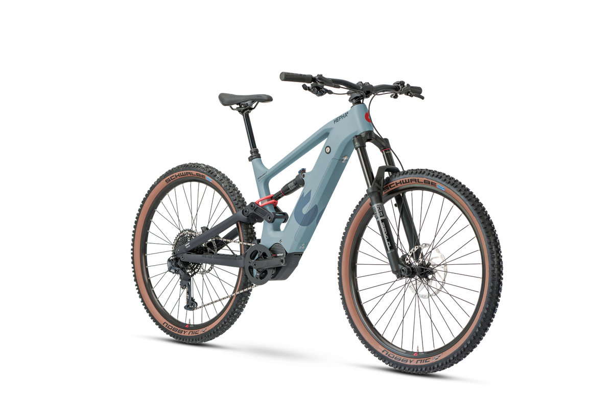 HEPHA – All Mountain 7 Carbon Performance Limited – Blue Grey – High Step – 2027, Fahrrad, Modelljahr 2027, in Blue Grey, Seitenansicht