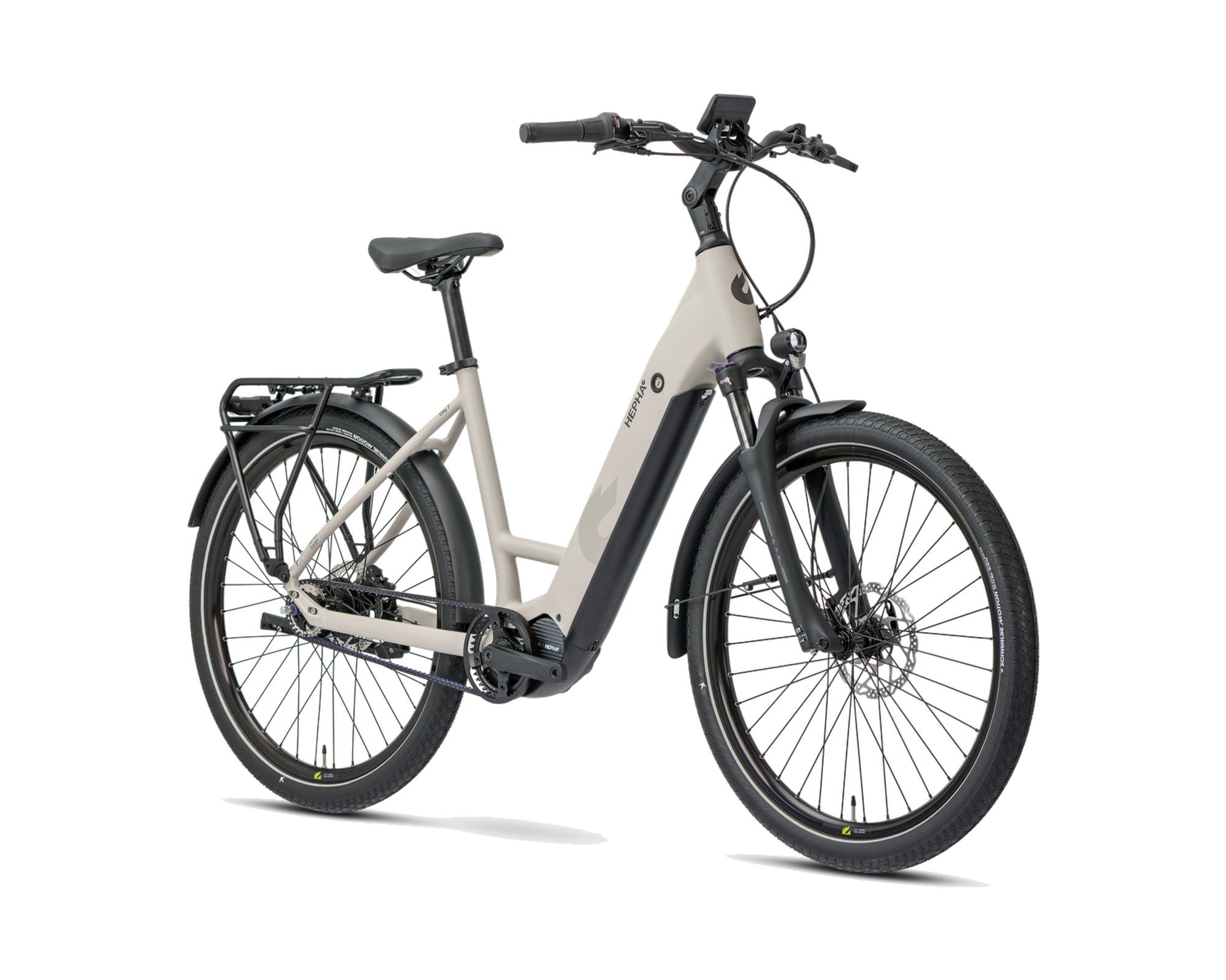 HEPHA – City 7 Performance – Warm Grey – Low Step – 2026, Fahrrad, Modelljahr 2026, in Warm Grey, Frontansicht, Bild 2