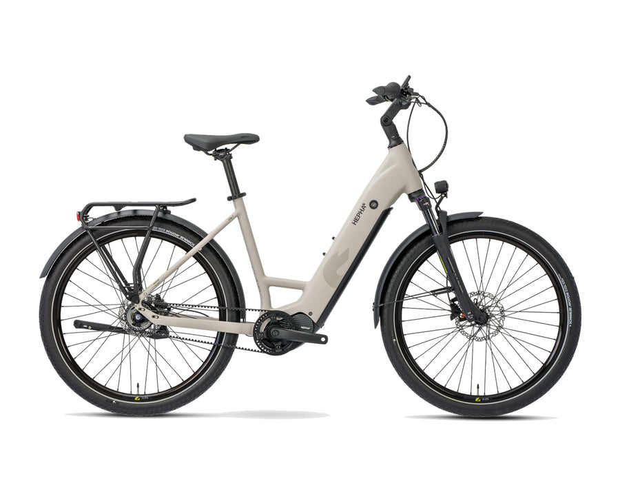 HEPHA – City 7 Performance – Warm Grey – Low Step – 2026, Fahrrad, Modelljahr 2026, in Warm Grey, Seitenansicht