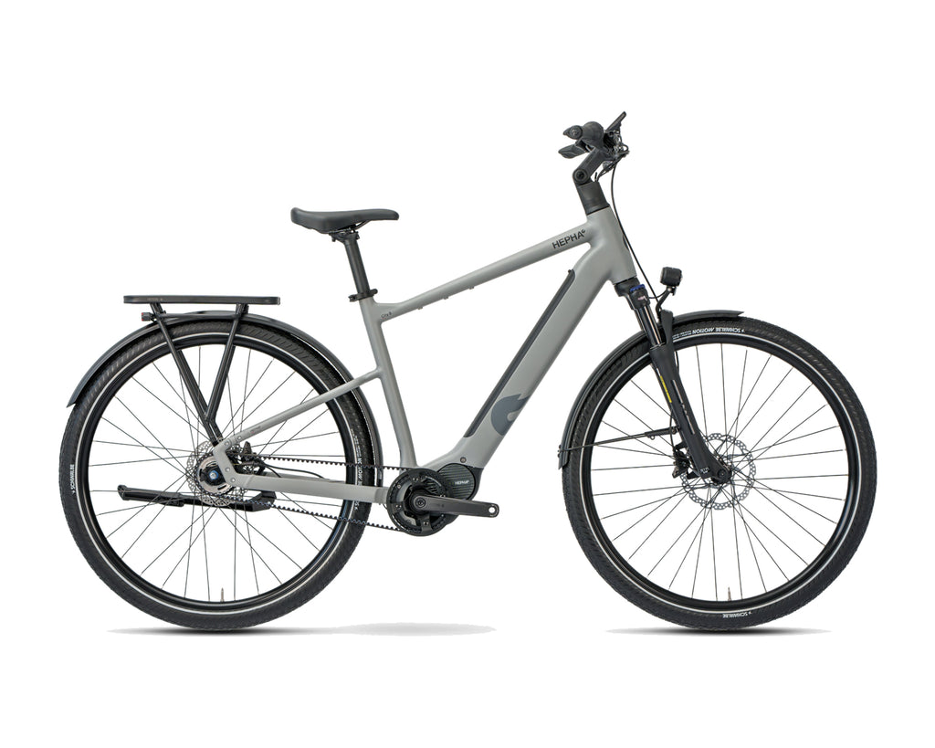 HEPHA – City 8 Performance – Grey – High Step – 2026, Fahrrad, Modelljahr 2026, in Grey, Seitenansicht