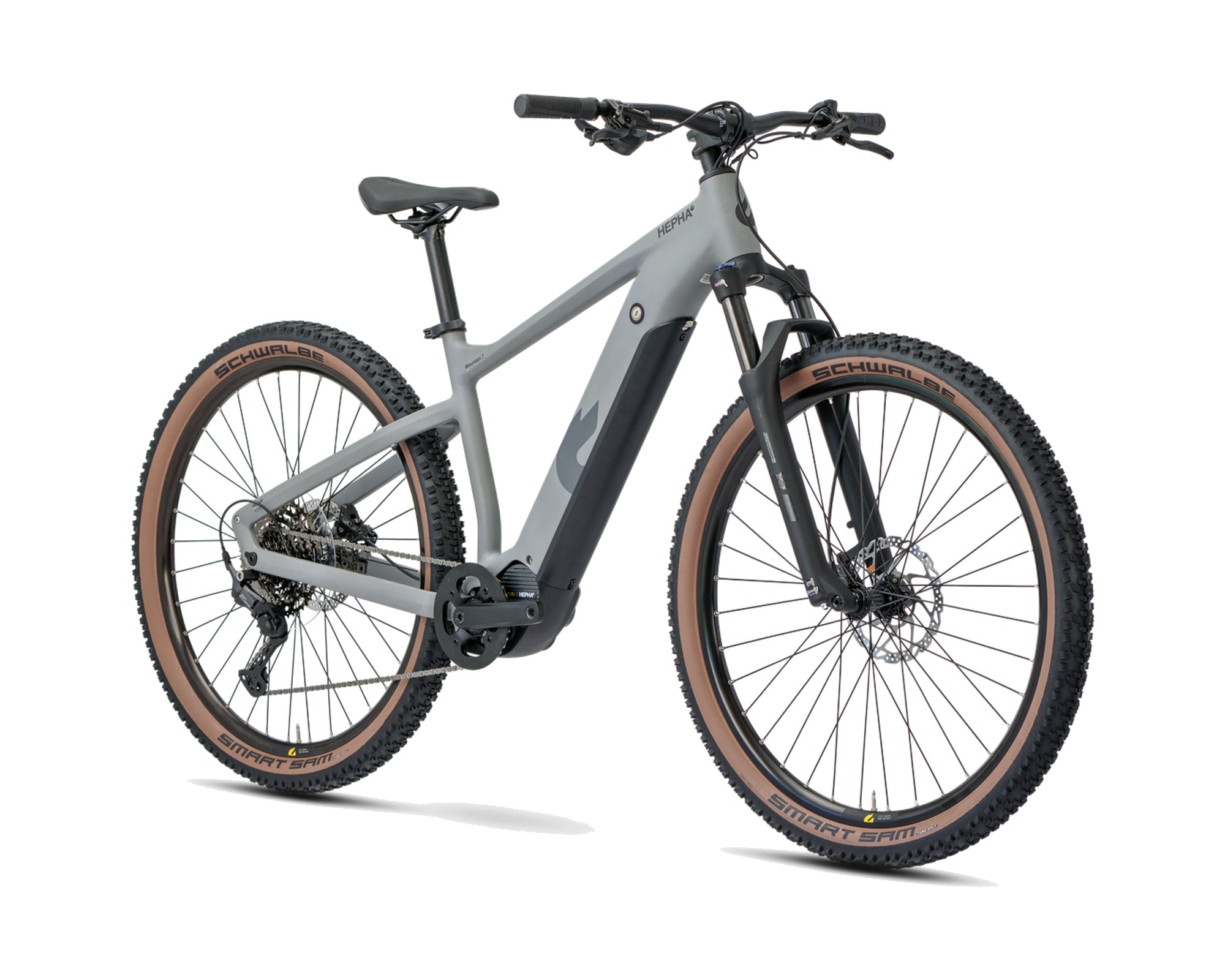 HEPHA – Mountain 7 Performance – Grey – High Step – 2026, Fahrrad, Modelljahr 2026, in Grey, Frontansicht, Bild 2