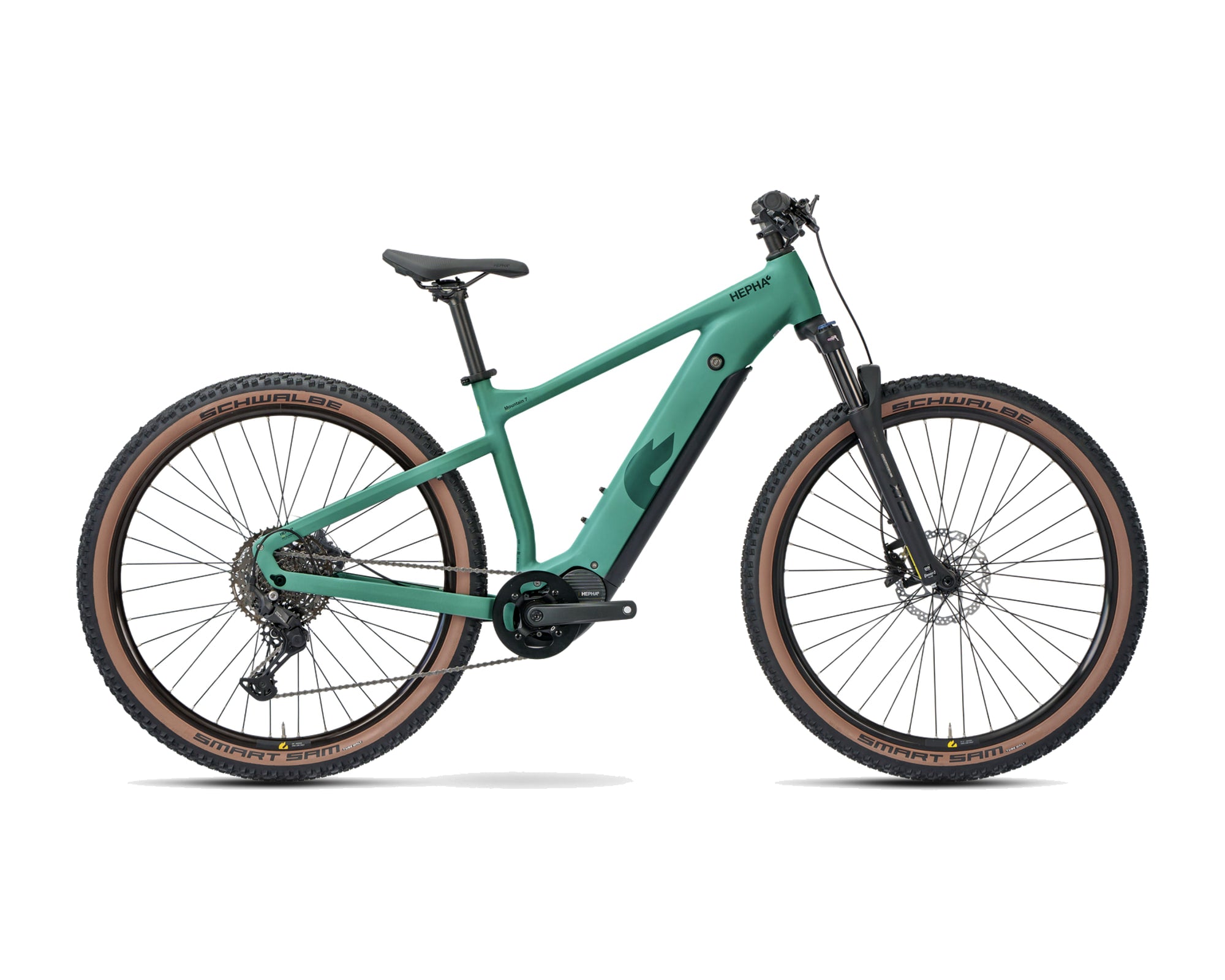 HEPHA – Mountain 7 Ultra – Petrol – High Step – 2026, Fahrrad, Modelljahr 2026, in Petrol, Seitenansicht