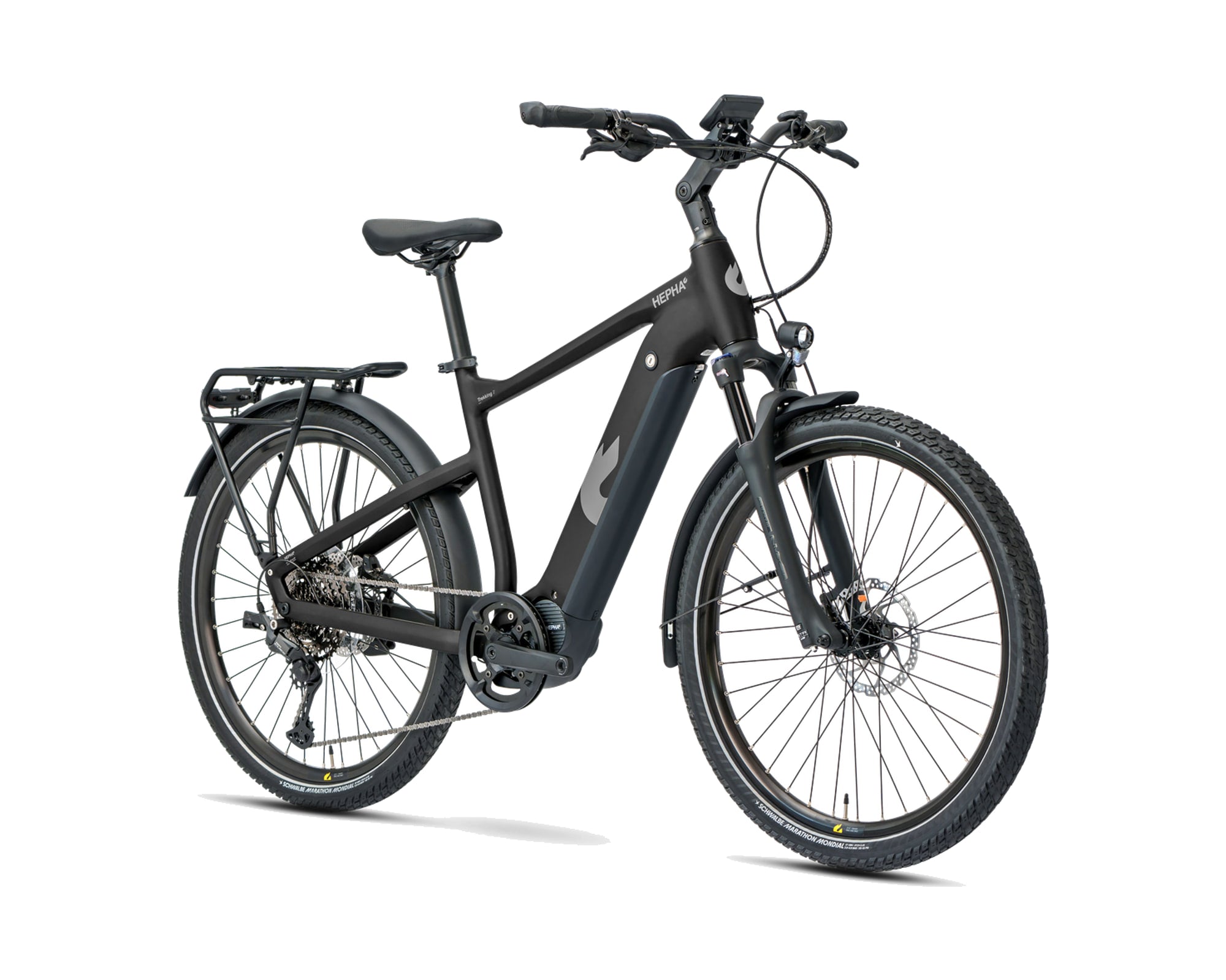 HEPHA – Trekking 7 Performance – Black – High Step – 2026, Fahrrad, Modelljahr 2026, in Black, Frontansicht, Bild 2
