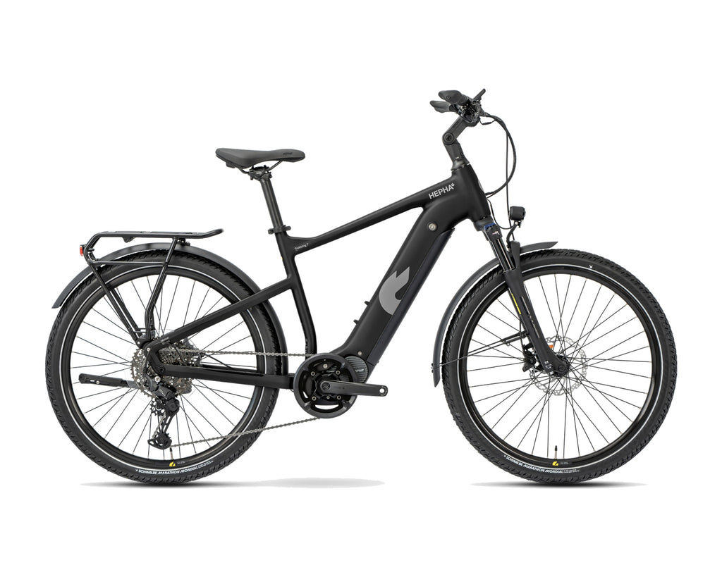 HEPHA – Trekking 7 Performance – Black – High Step – 2026, Fahrrad, Modelljahr 2026, in Black, Seitenansicht