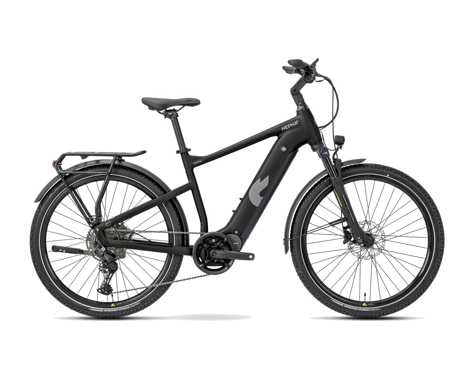 HEPHA – Trekking 7 Performance – Black – High Step – 2026, Fahrrad, Modelljahr 2026, in Black, Seitenansicht