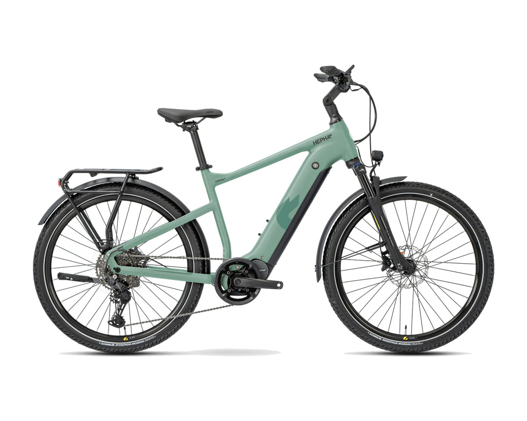 HEPHA – Trekking 7 Performance – Moos – High Step – 2026, Fahrrad, Modelljahr 2026, in Moos, Seitenansicht