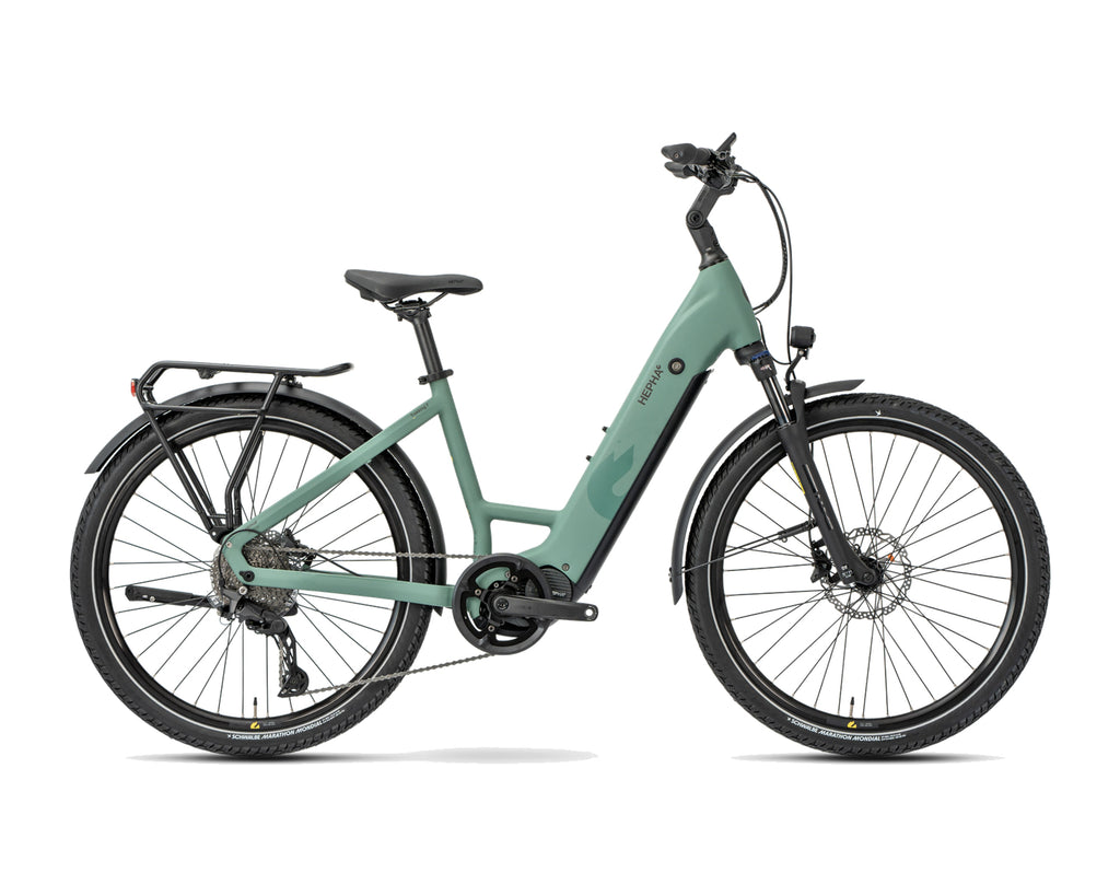 HEPHA – Trekking 7 Performance – Moos – Low Step – 2026, Fahrrad, Modelljahr 2026, in Moos, Seitenansicht