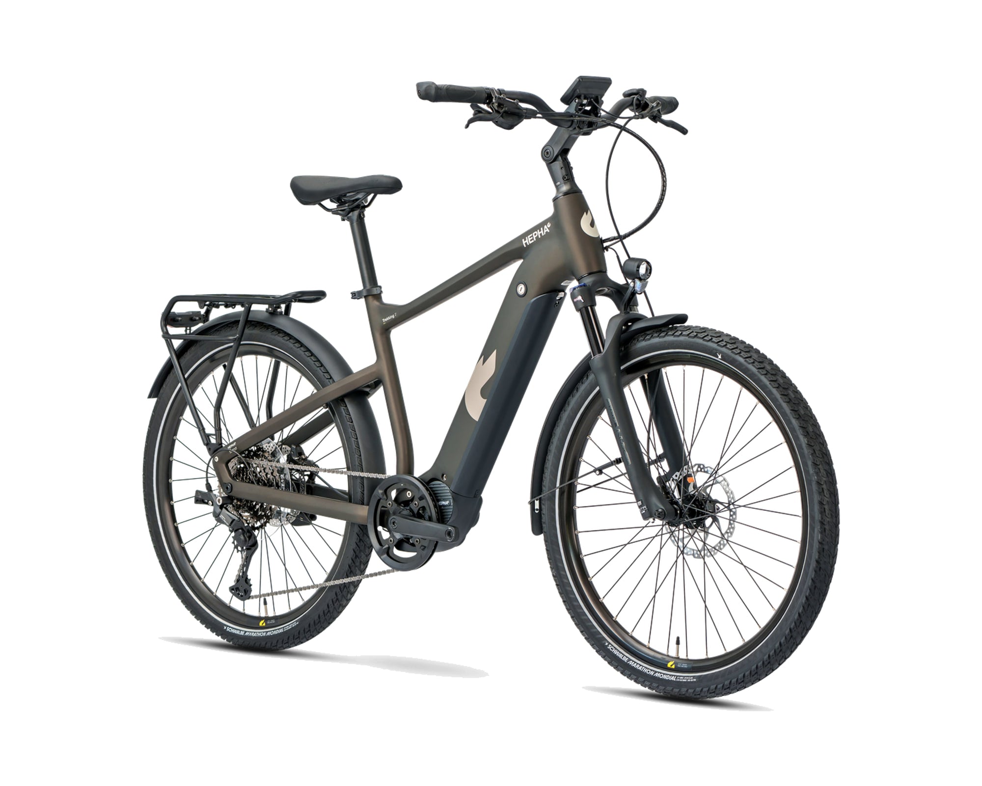 HEPHA – Trekking 7 Ultra – Dark Brown – High Step – 2026, Fahrrad, Modelljahr 2026, in Dark Brown, Frontansicht, Bild 2