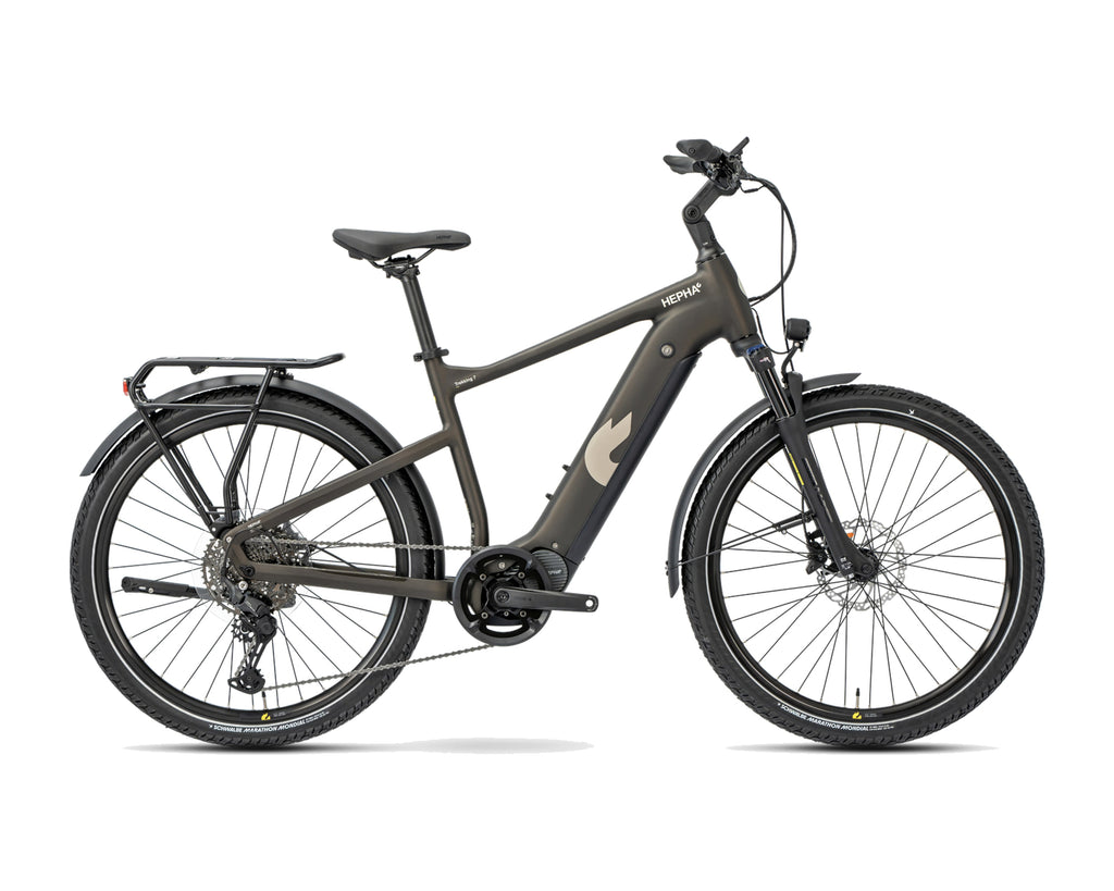 HEPHA – Trekking 7 Ultra – Dark Brown – High Step – 2026, Fahrrad, Modelljahr 2026, in Dark Brown, Seitenansicht