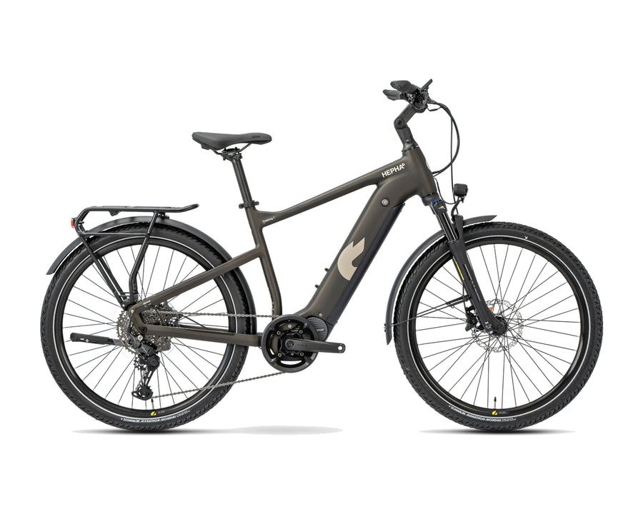 HEPHA – Trekking 7 Ultra – Dark Brown – High Step – 2026, Fahrrad, Modelljahr 2026, in Dark Brown, Seitenansicht