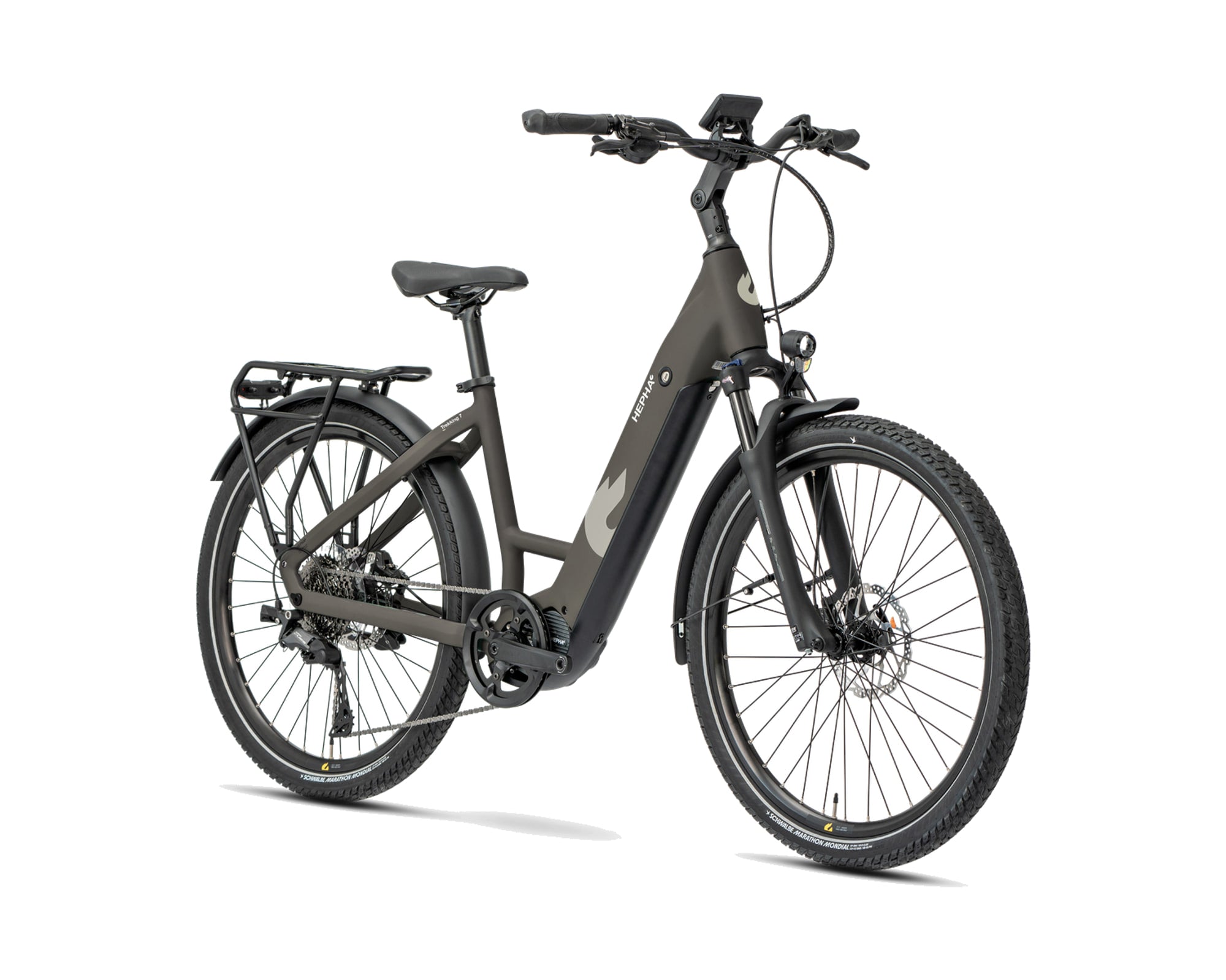 HEPHA – Trekking 7 Ultra – Dark Brown – Low Step – 2026, Fahrrad, Modelljahr 2026, in Dark Brown, Frontansicht, Bild 2