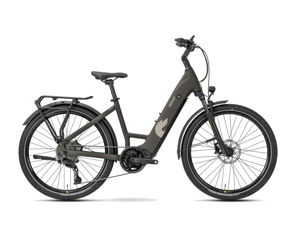 HEPHA – Trekking 7 Ultra – Dark Brown – Low Step – 2026, Fahrrad, Modelljahr 2026, in Dark Brown, Seitenansicht