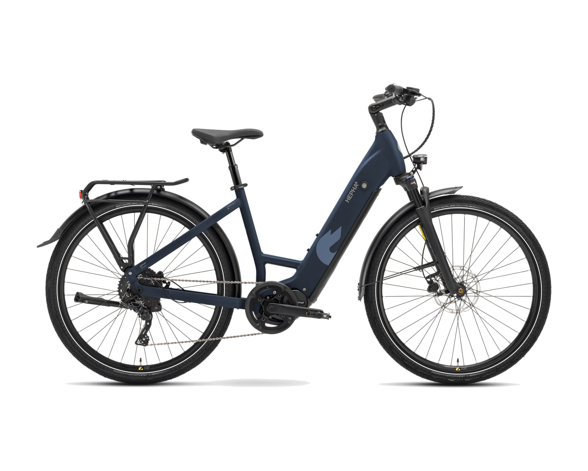 HEPHA – Trekking 7 Ultra Plus – Dark Blue – Low Step – 2026, Fahrrad, Modelljahr 2026, in Dark Blue, Seitenansicht