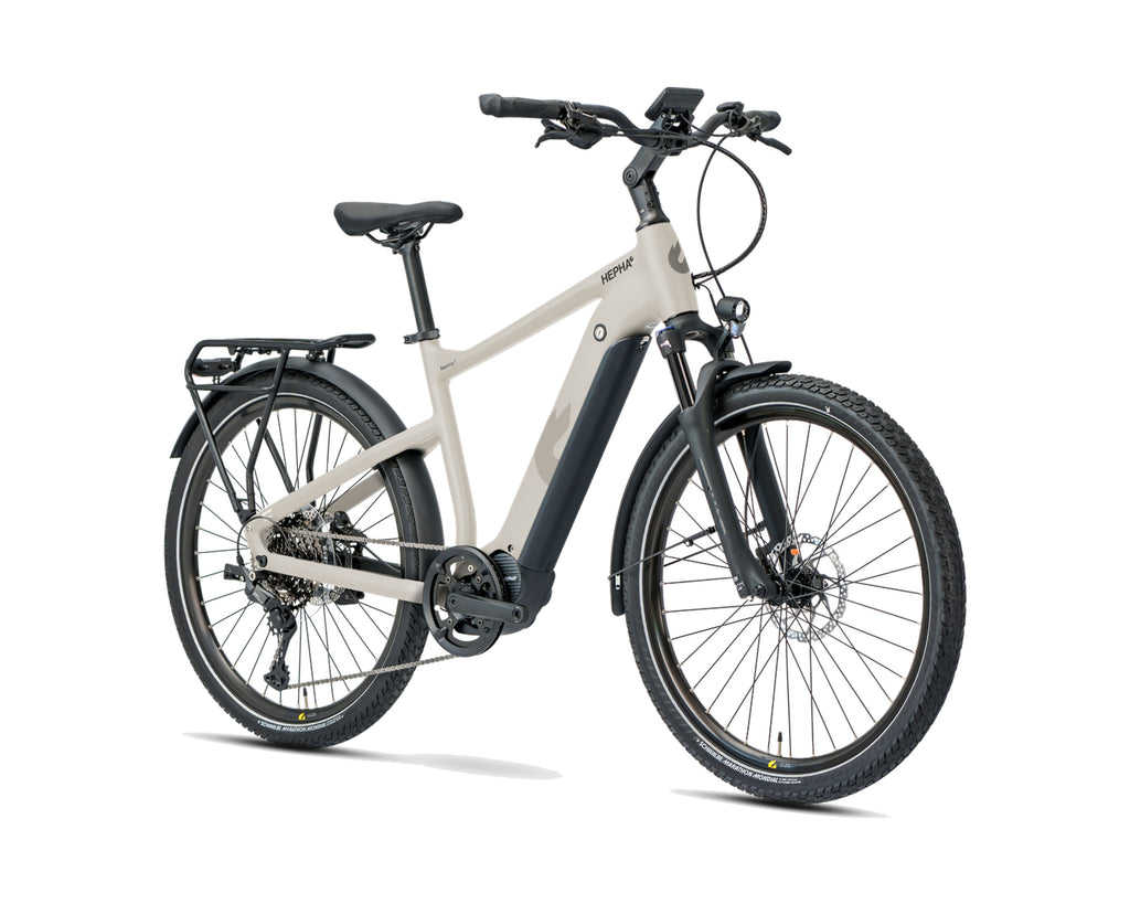 HEPHA – Trekking 7 Ultra – Warm Grey – High Step – 2026, Fahrrad, Modelljahr 2026, in Warm Grey, Frontansicht, Bild 2