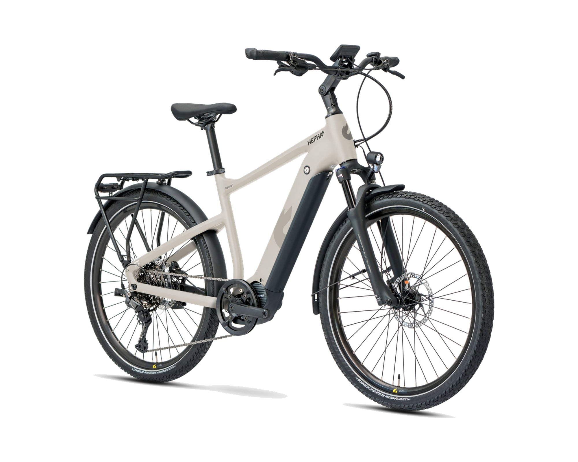 HEPHA – Trekking 7 Ultra – Warm Grey – High Step – 2026, Fahrrad, Modelljahr 2026, in Warm Grey, Frontansicht, Bild 2