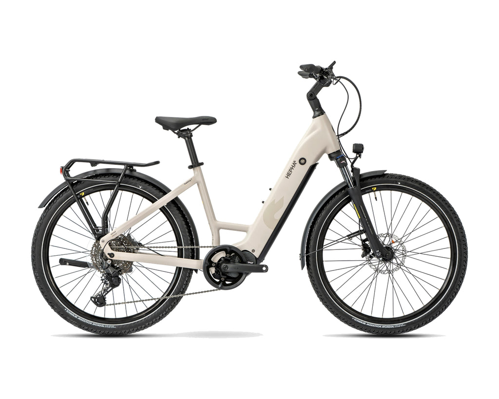HEPHA – Trekking 7 Ultra – Warm Grey – Low Step – 2026, Fahrrad, Modelljahr 2026, in Warm Grey, Seitenansicht