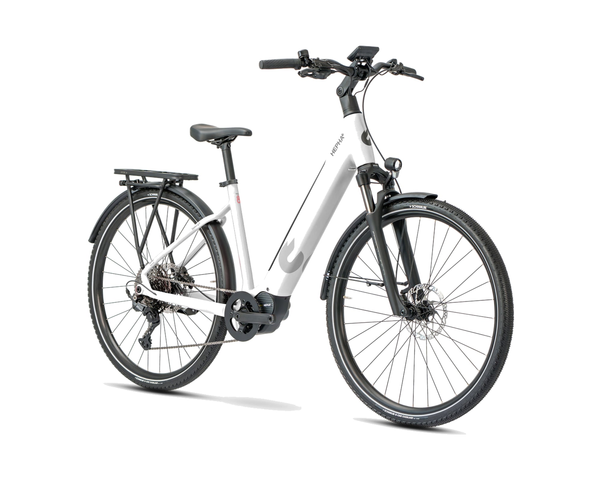 HEPHA – Trekking 8 Long Range – Light Grey – Low Step – 2026, Fahrrad, Modelljahr 2026, in Light Grey, Frontansicht, Bild 2