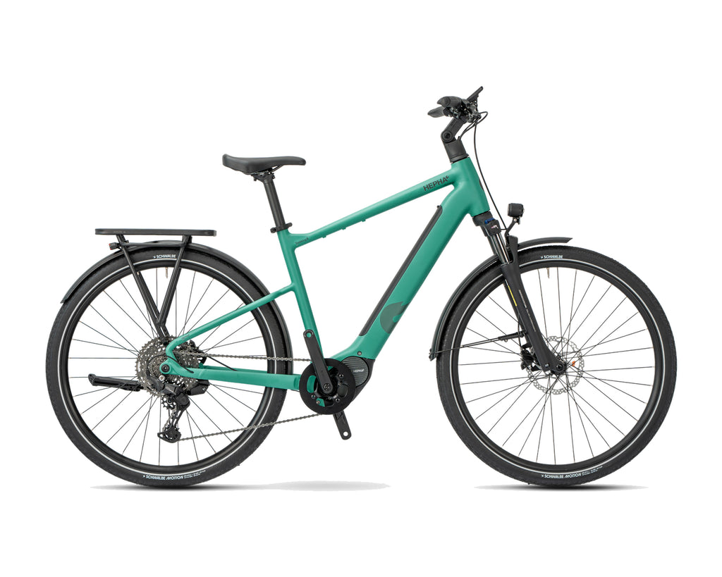 HEPHA – Trekking 8 Long Range – Petrol – High Step – 2026, Fahrrad, Modelljahr 2026, in Petrol, Seitenansicht