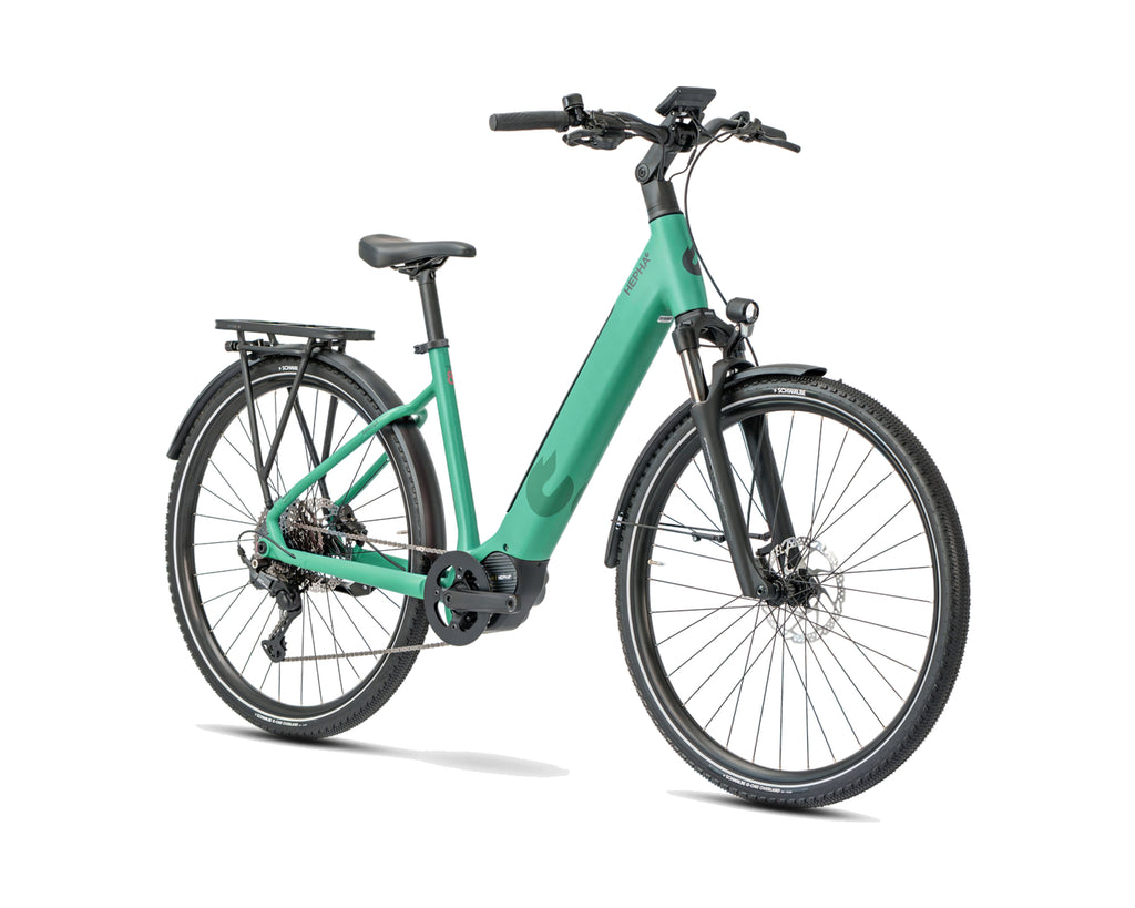 HEPHA – Trekking 8 Long Range – Petrol – Low Step – 2026, Fahrrad, Modelljahr 2026, in Petrol, Frontansicht, Bild 2
