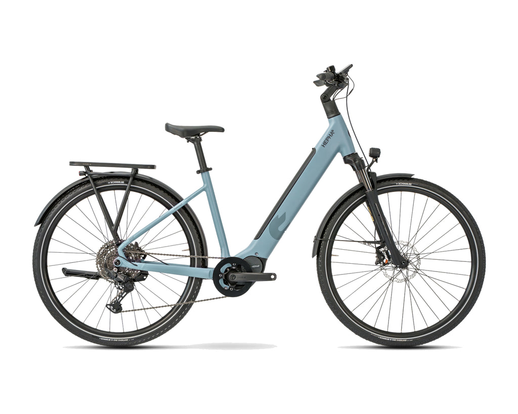HEPHA – Trekking 8 Ultra – Blue Grey – Low Step – 2026, Fahrrad, Modelljahr 2026, in Blue Grey, Seitenansicht